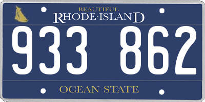 RI license plate 933862