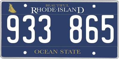 RI license plate 933865