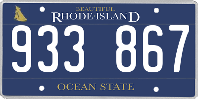 RI license plate 933867