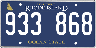 RI license plate 933868