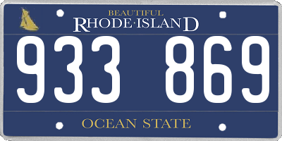 RI license plate 933869
