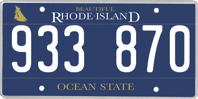 RI license plate 933870