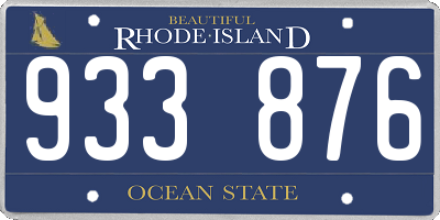 RI license plate 933876