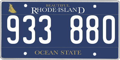 RI license plate 933880