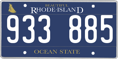 RI license plate 933885