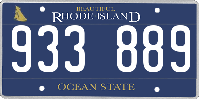 RI license plate 933889