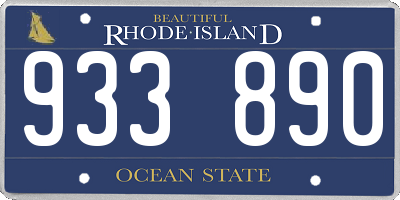 RI license plate 933890