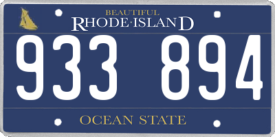 RI license plate 933894