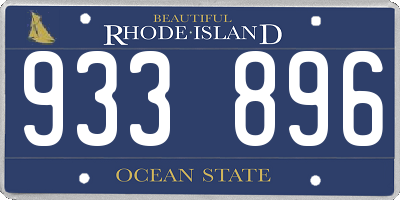 RI license plate 933896