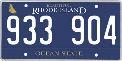 RI license plate 933904