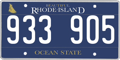 RI license plate 933905