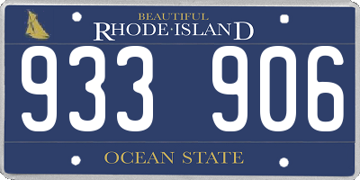 RI license plate 933906