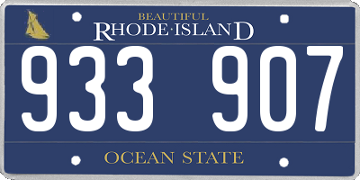 RI license plate 933907