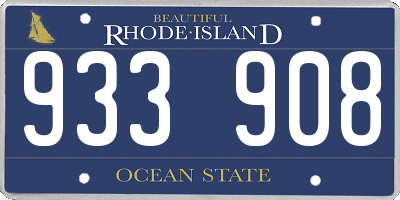 RI license plate 933908