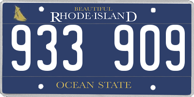 RI license plate 933909