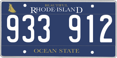 RI license plate 933912