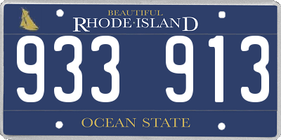 RI license plate 933913