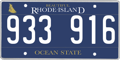 RI license plate 933916