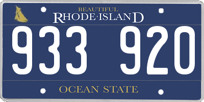RI license plate 933920