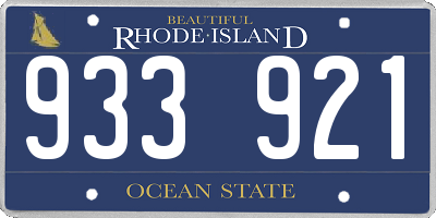 RI license plate 933921