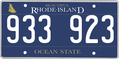 RI license plate 933923