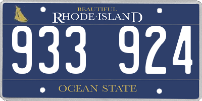 RI license plate 933924