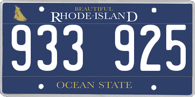 RI license plate 933925