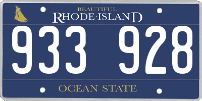RI license plate 933928