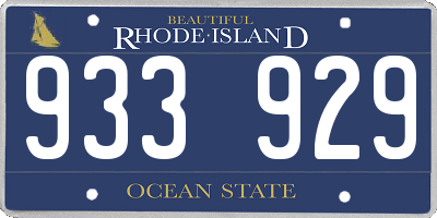 RI license plate 933929