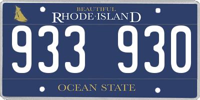 RI license plate 933930