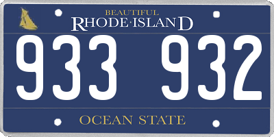 RI license plate 933932