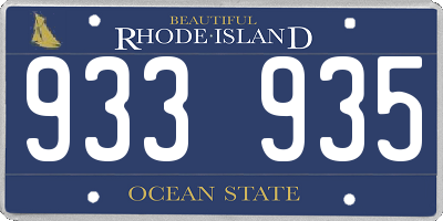 RI license plate 933935