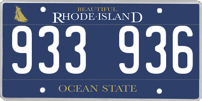 RI license plate 933936