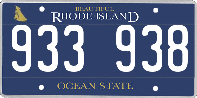 RI license plate 933938