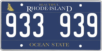 RI license plate 933939