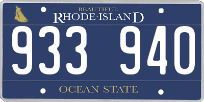 RI license plate 933940
