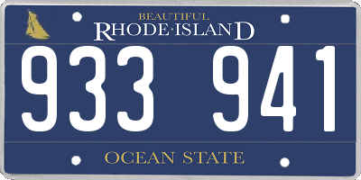 RI license plate 933941