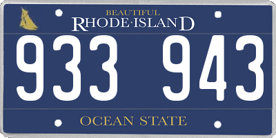 RI license plate 933943