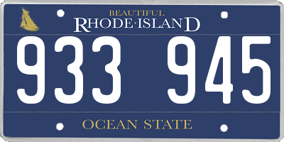 RI license plate 933945