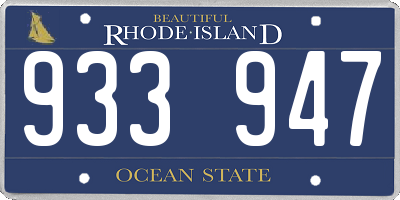 RI license plate 933947