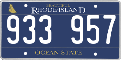 RI license plate 933957