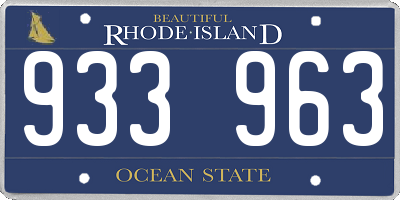 RI license plate 933963