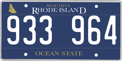 RI license plate 933964