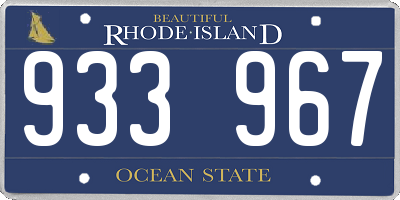 RI license plate 933967