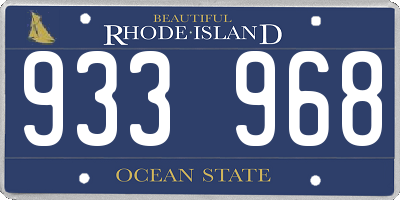 RI license plate 933968