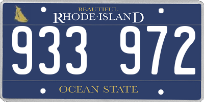 RI license plate 933972