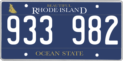 RI license plate 933982