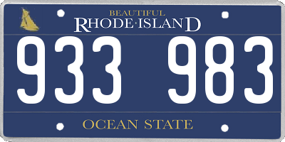 RI license plate 933983
