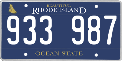 RI license plate 933987