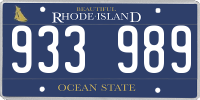 RI license plate 933989